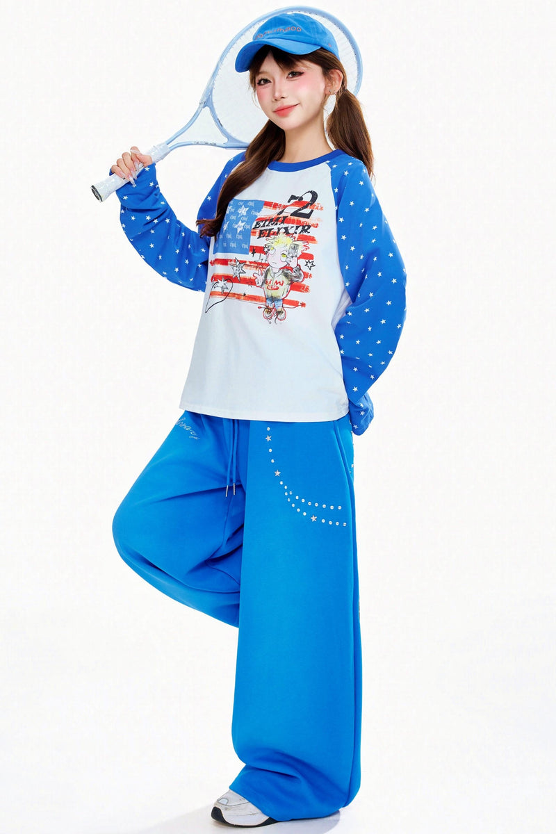 American Dot Raglan Top
