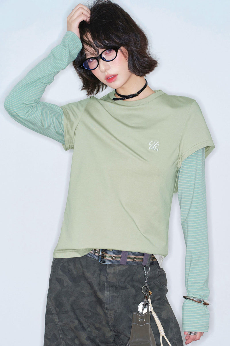 Color Blocked Long Sleeve Top