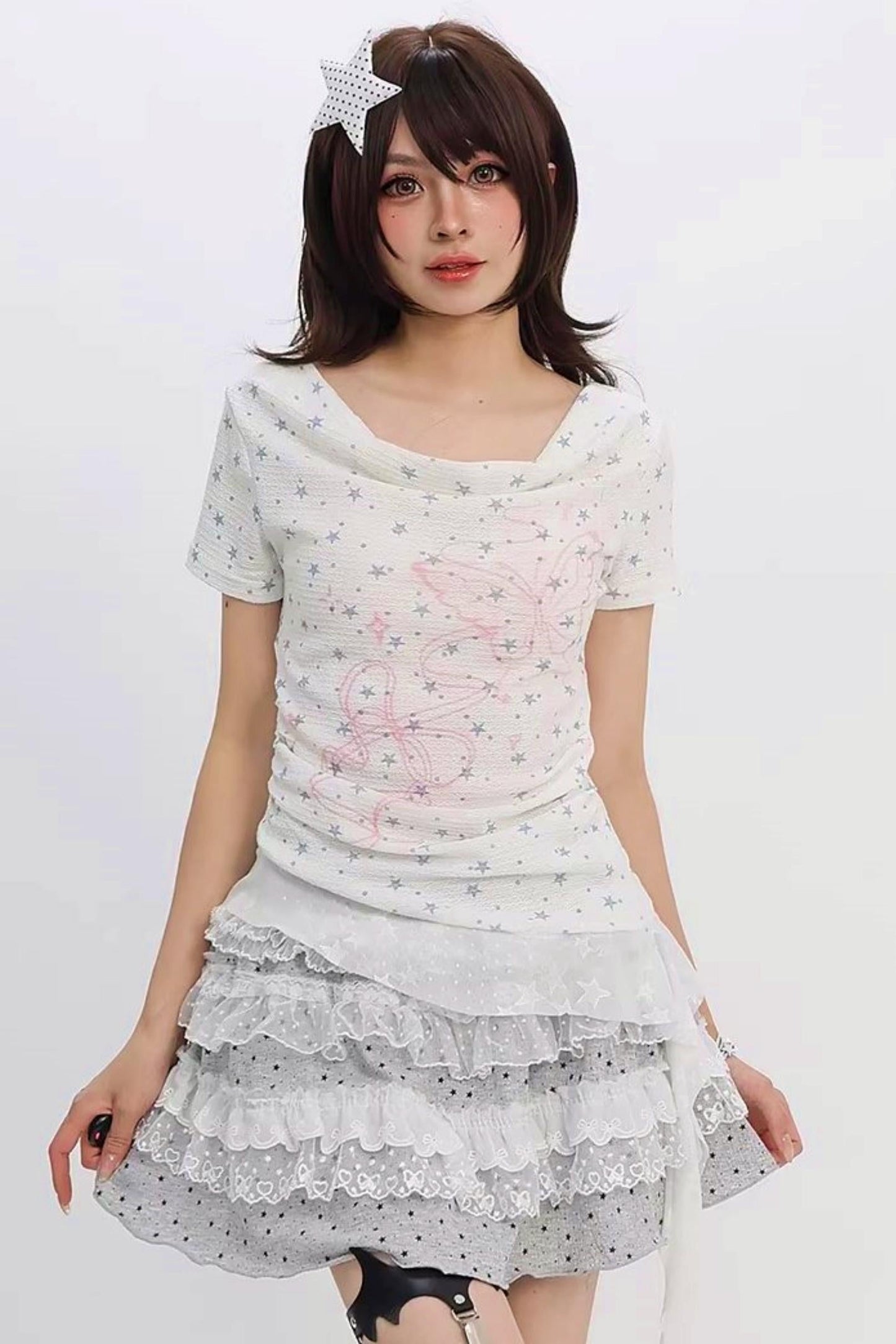 Y2k Star Ribbon Fairy Top