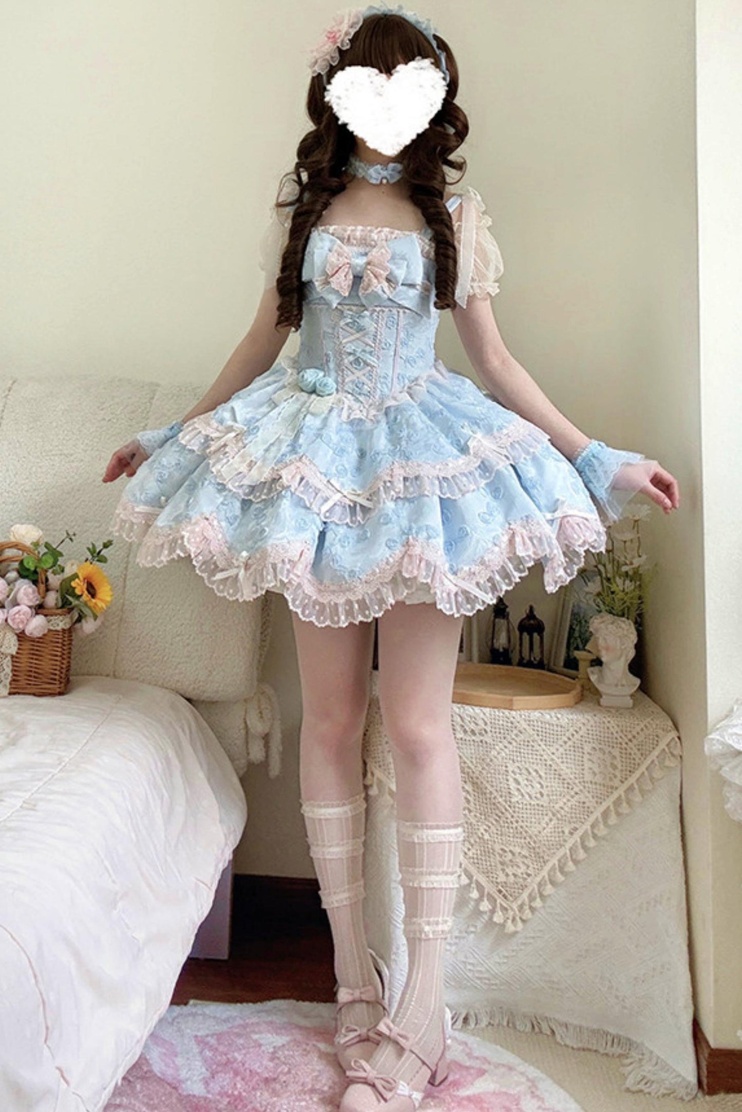 [pre-order] Candy Color Dreamy Doll Lolita Dress + Hair Accessories