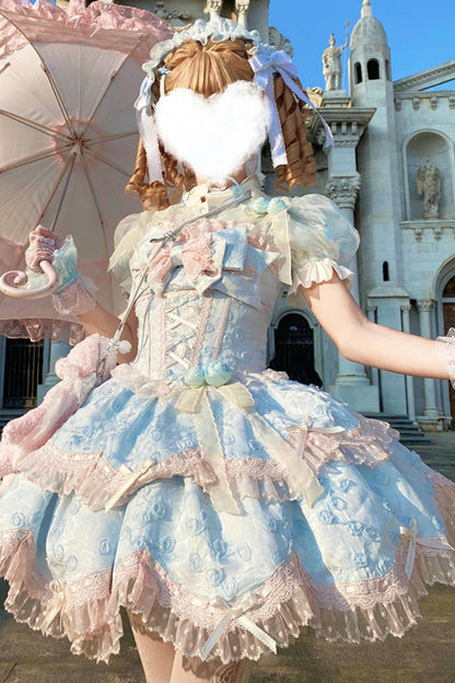 [pre-order] Candy Color Dreamy Doll Lolita Dress + Hair Accessories