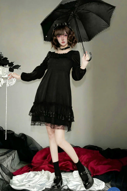 Black Lace Gothic Dress