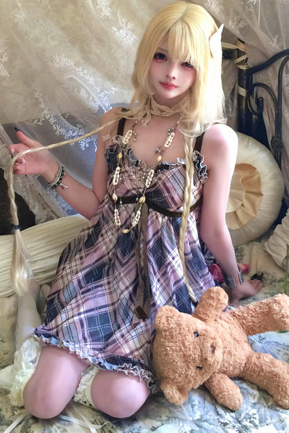 Retro Plaid Camisole Dress