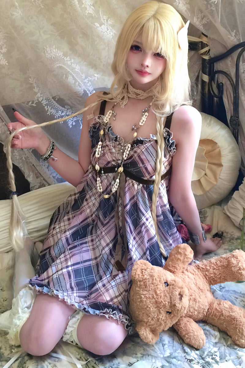 Retro Plaid Camisole Dress