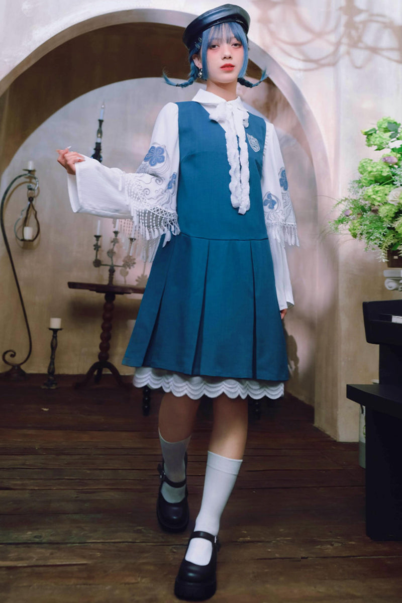 Blue Tears Lace Vest Dress
