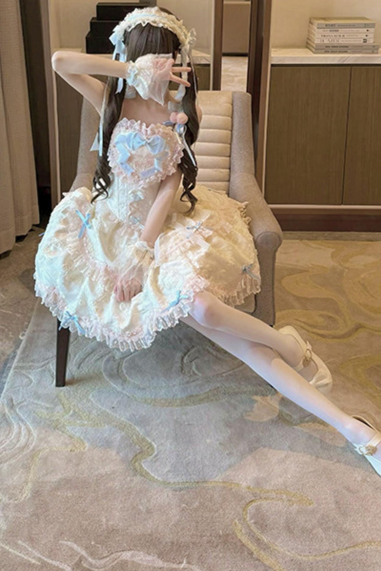 [pre-order] Candy Color Dreamy Doll Lolita Dress + Hair Accessories