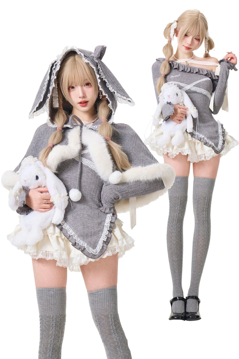 Sweet Tiered Skirt + Top + Cape Coat