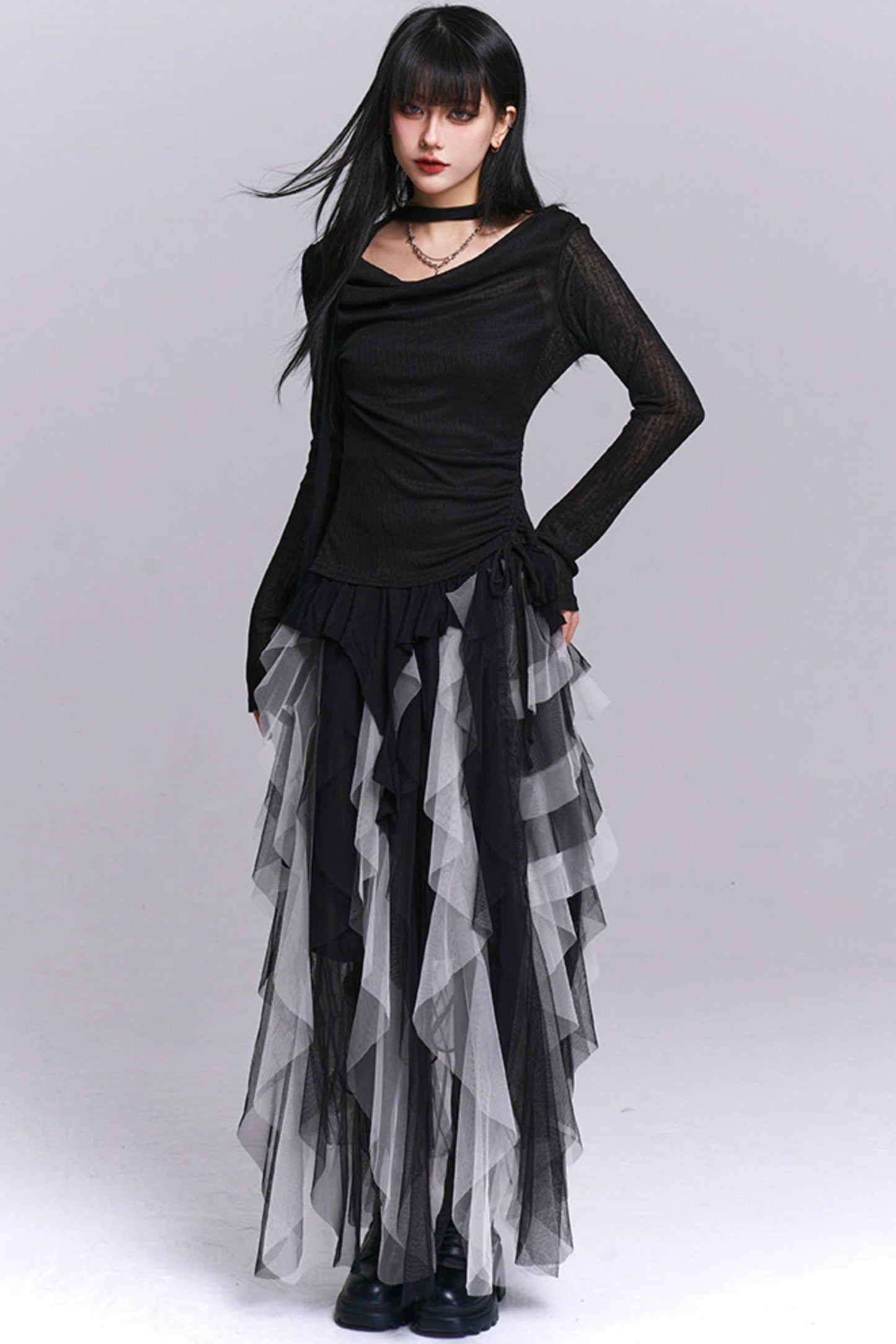 Ghost Girl Open Neck Top + Innerwear