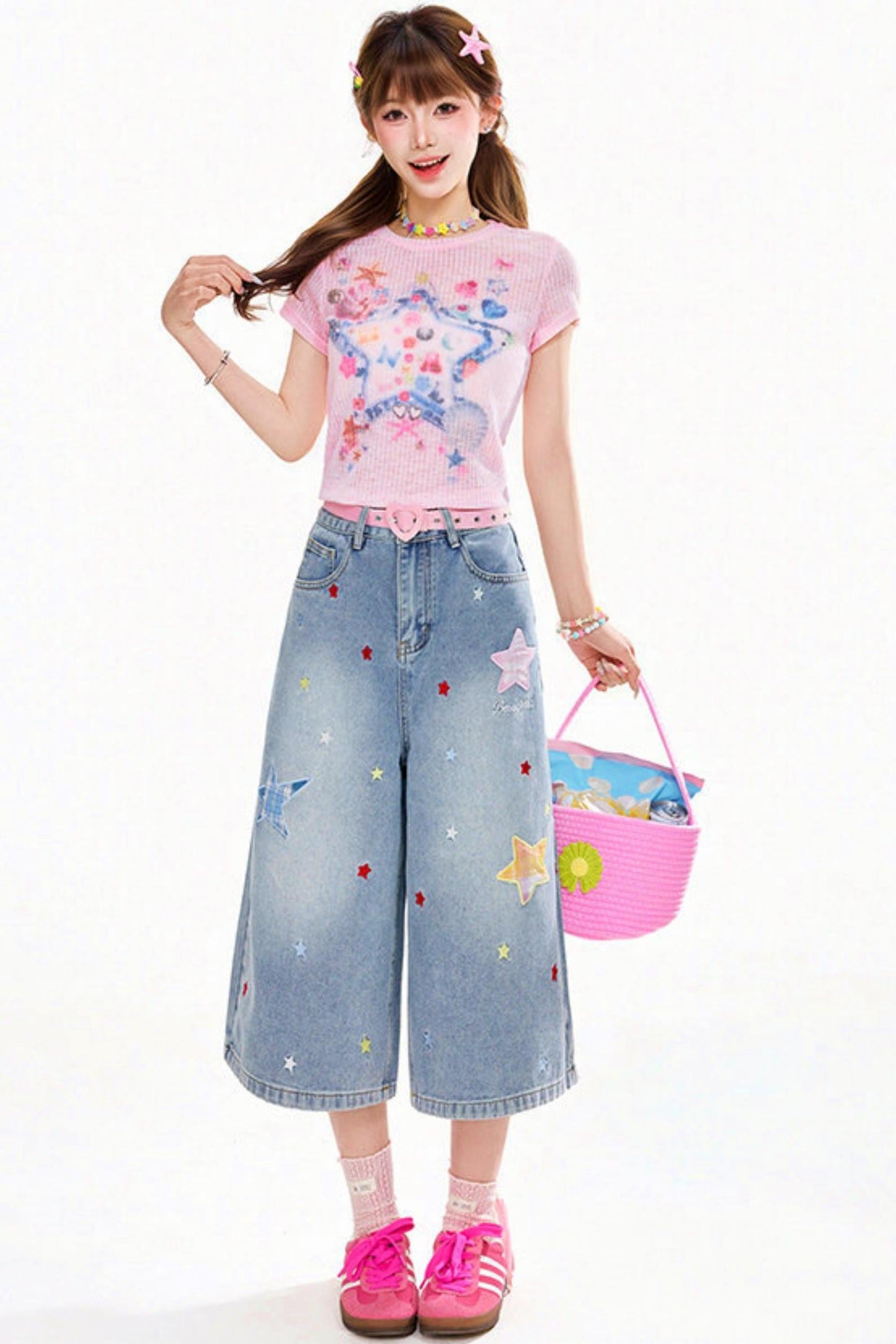 Graffiti Print Slim Top