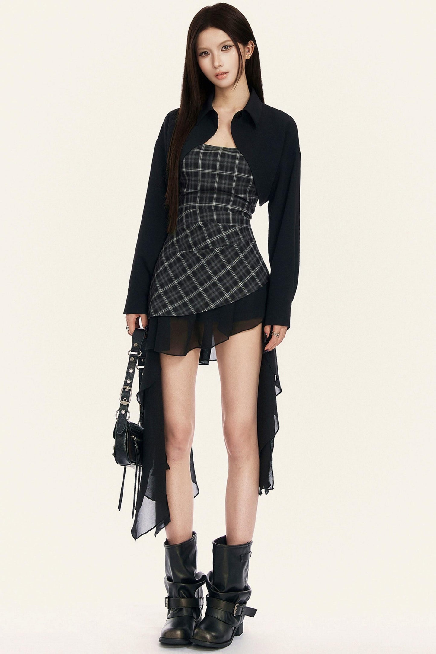 Plaid Halter Neck Top
