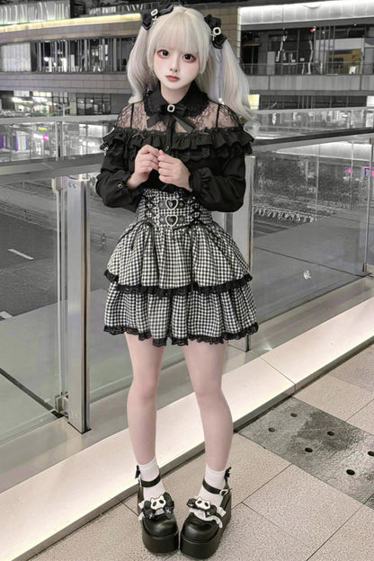 Lace Subculture Dark Kawaii Black Shirt + Accessories