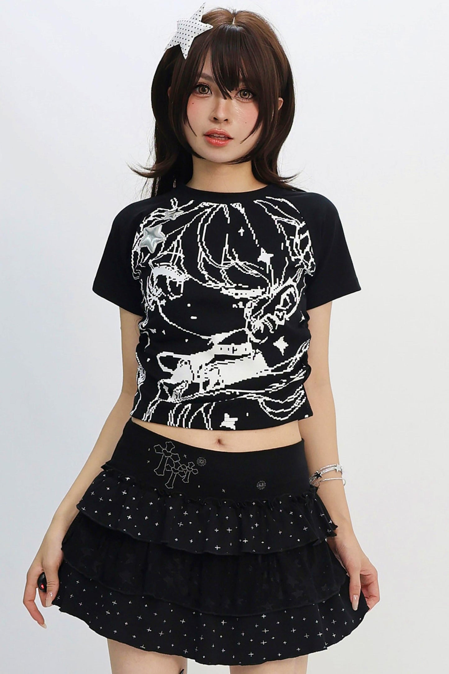 Pixel Girl Y2k Cropped T-shirt