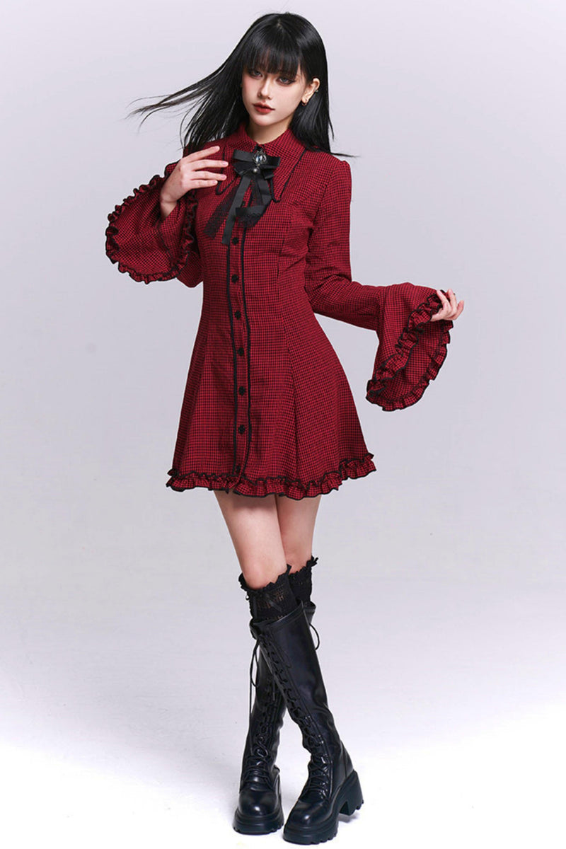 Ghost Girl Plaid Dress