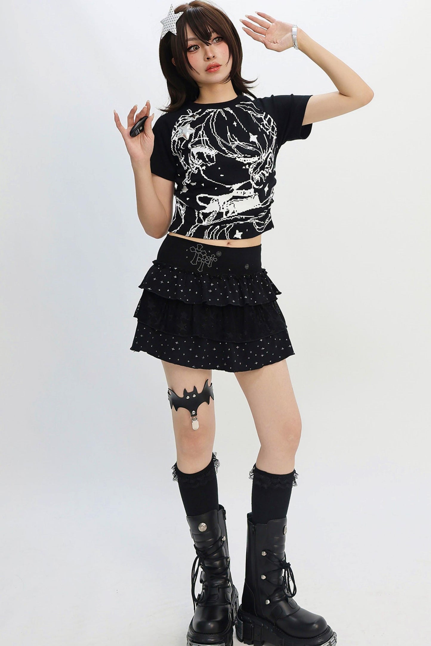 Pixel Girl Y2k Cropped T-shirt