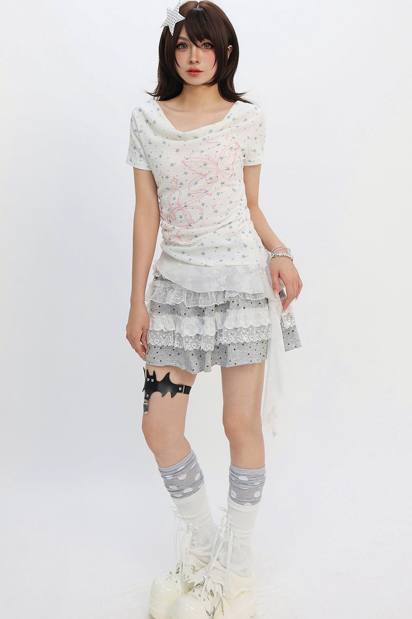 Y2k Star Ribbon Fairy Top