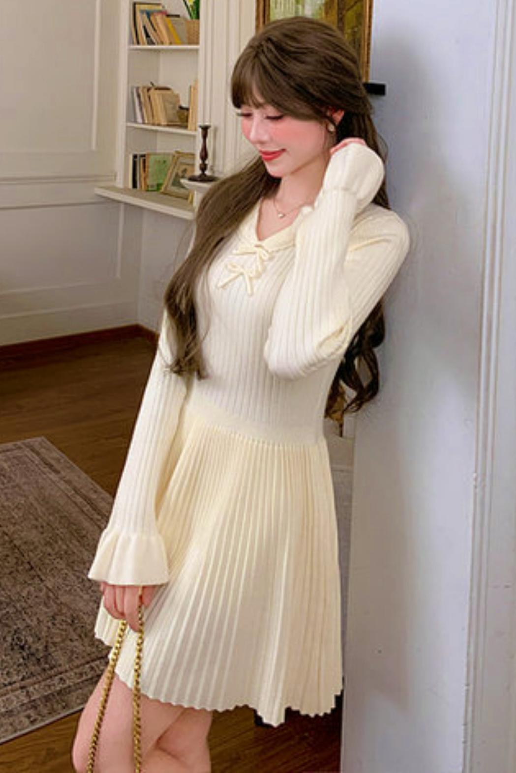 Pleated Sweet Knit Dress