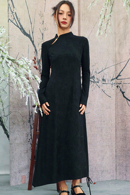 Drawstring Chinese-style Dress