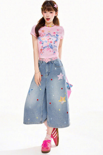 Graffiti Print Slim Top