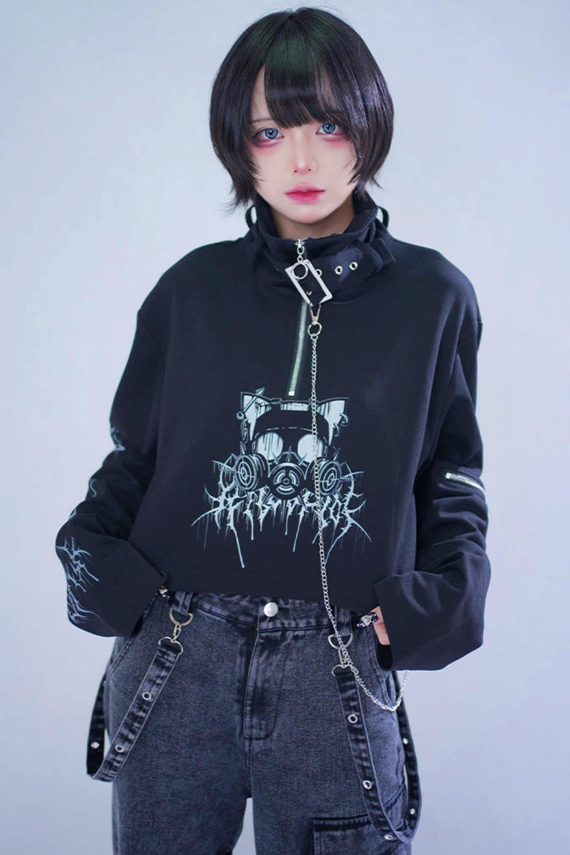 High-neck Cropped Top