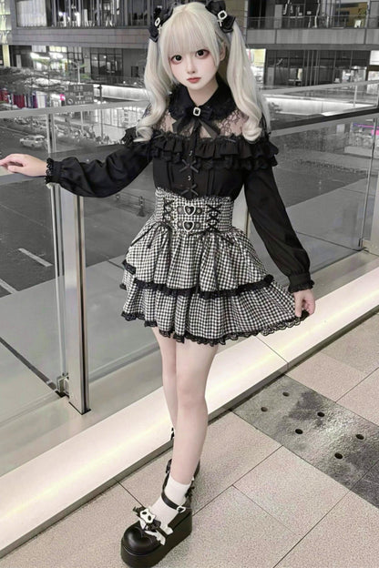 Lace Subculture Dark Kawaii Black Shirt + Accessories