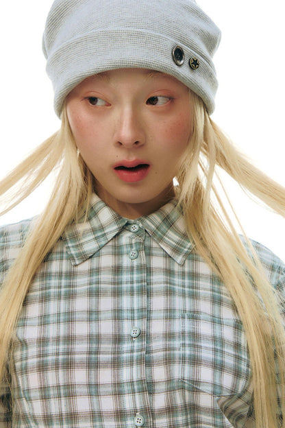 Plaid Y2k Fitted Top