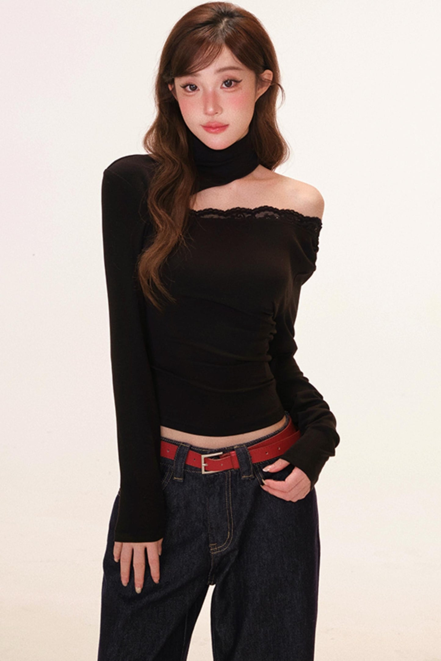 Cut Out Design One Shoulder Slim Top