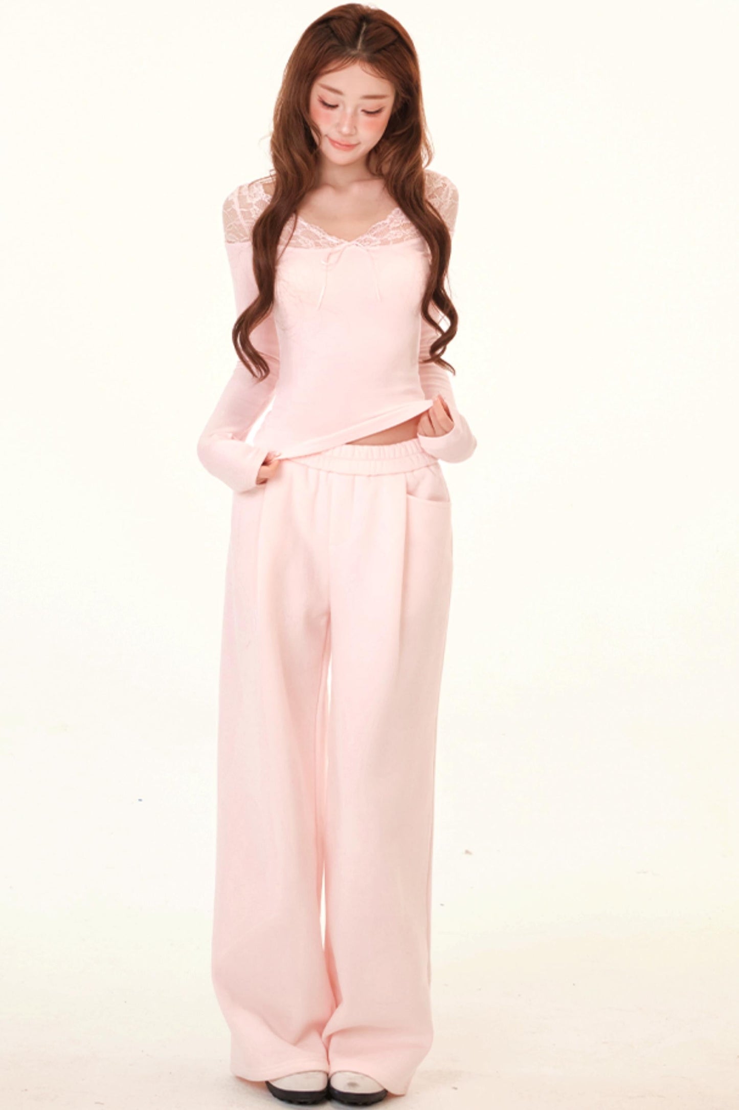 Sweet Lace Top + Sweatpants
