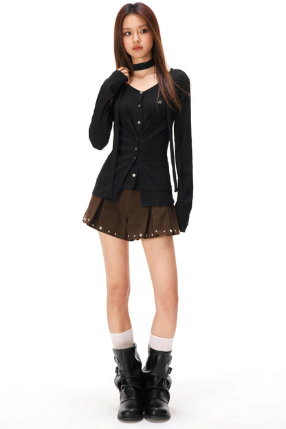 Fine Ribbed Knit Cardigan