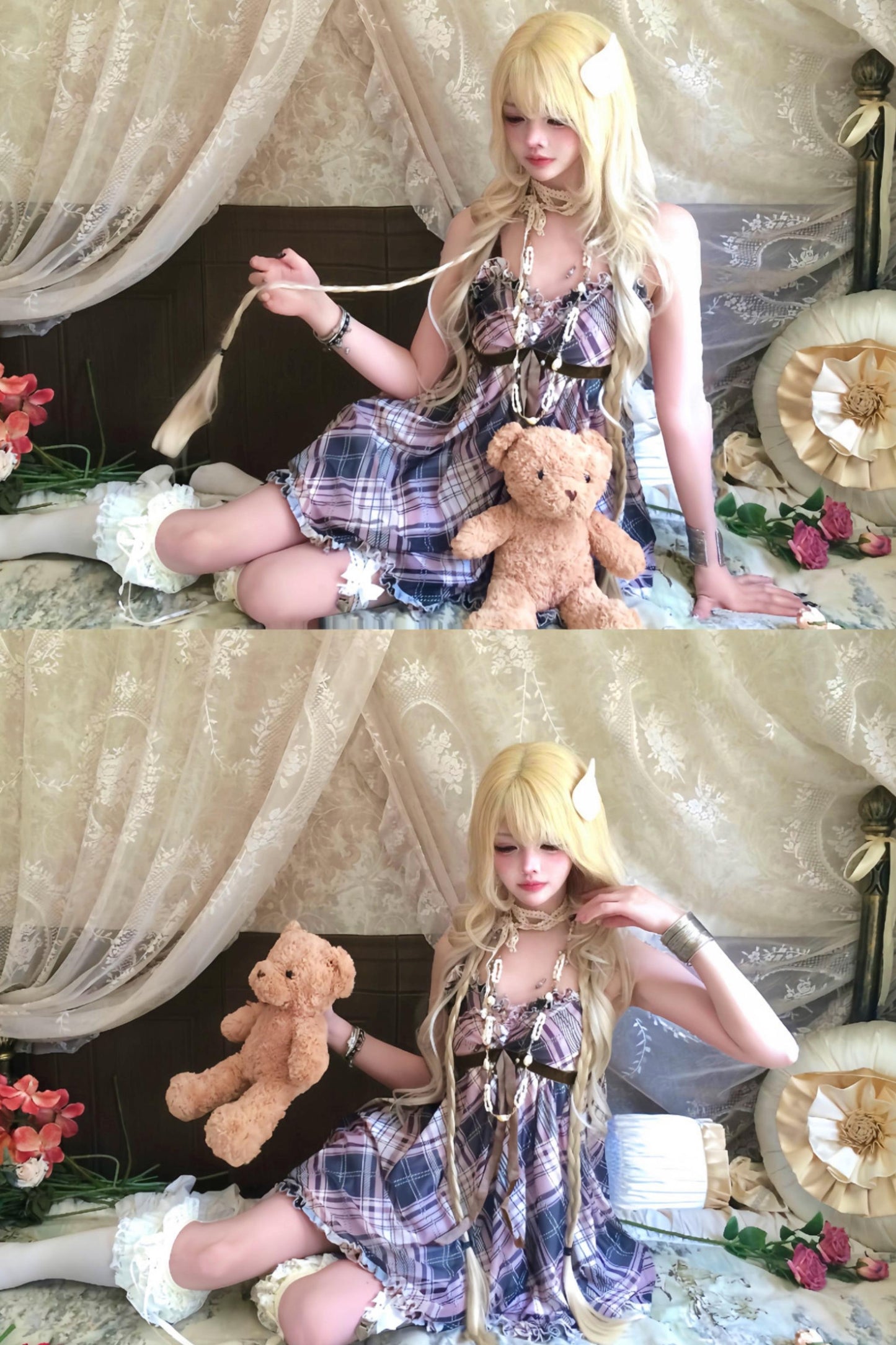 Retro Plaid Camisole Dress