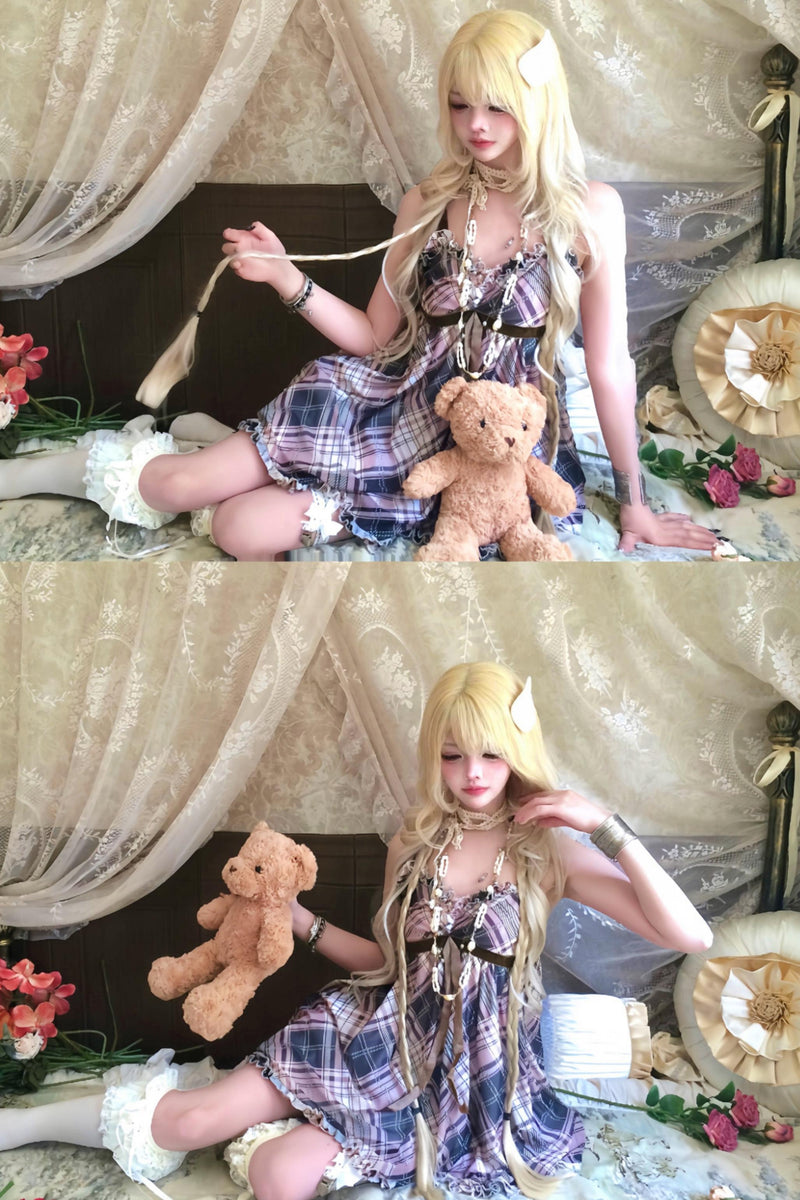 Retro Plaid Camisole Dress