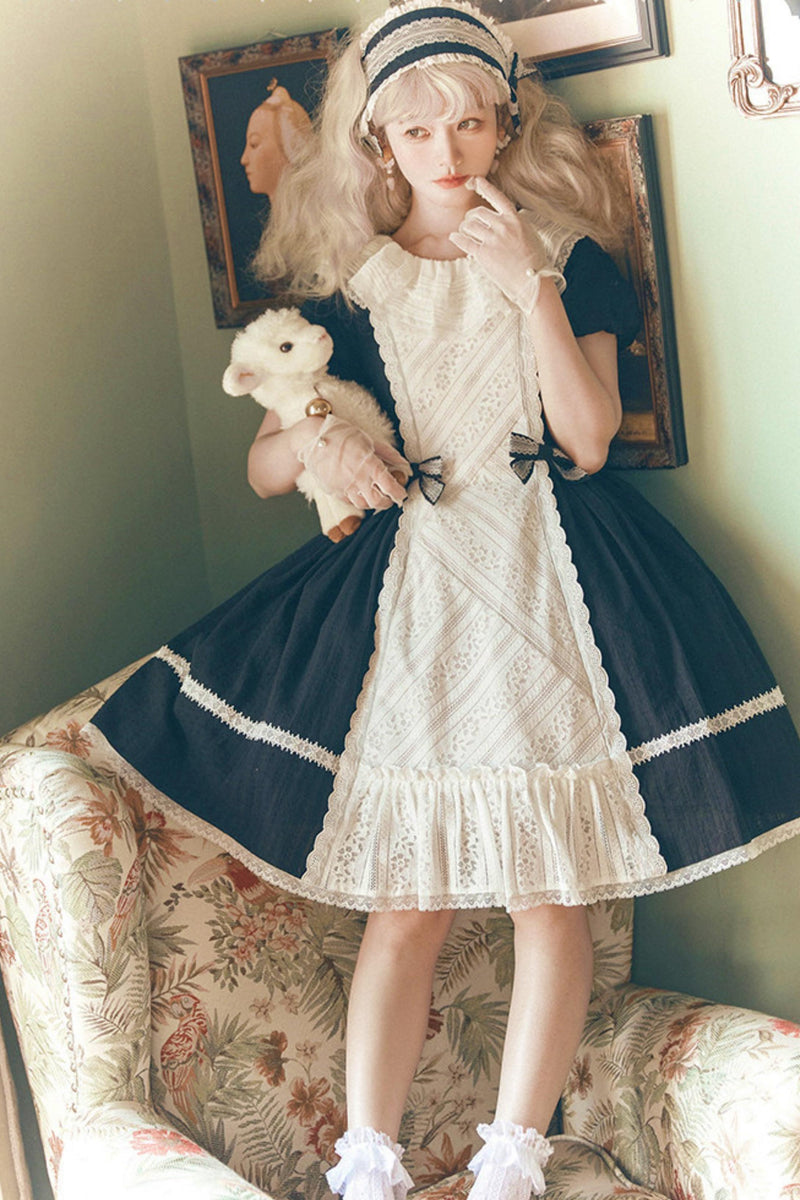 Lace Ribbon Maid Lolita Dress