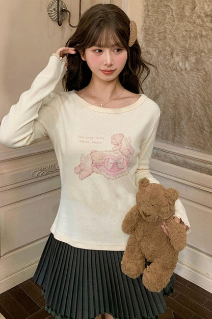 Lace Patchwork Angel Bear Top