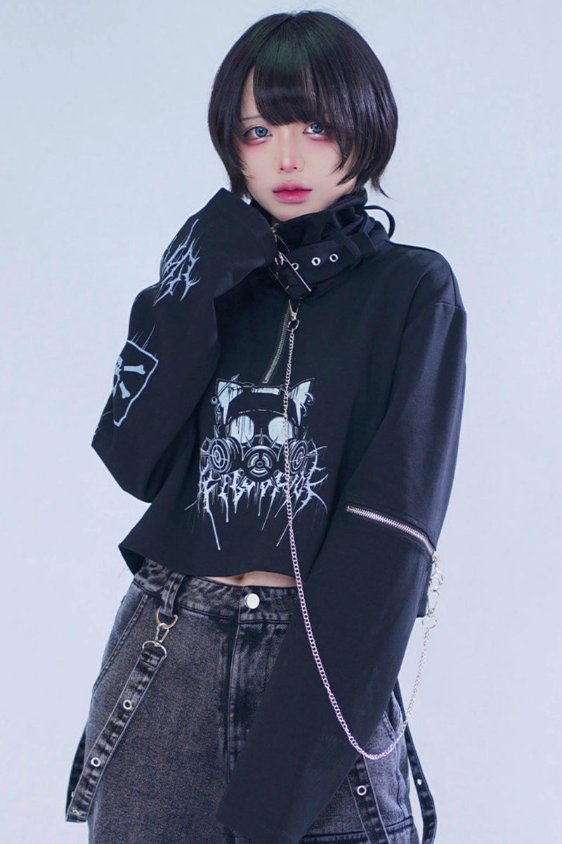 High-neck Cropped Top