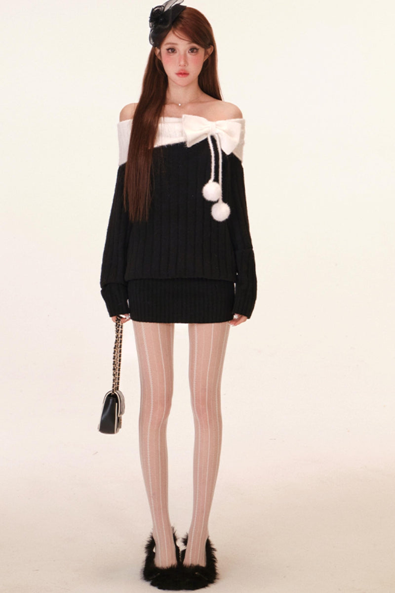 Snowball Velvet Off-shoulder Dress