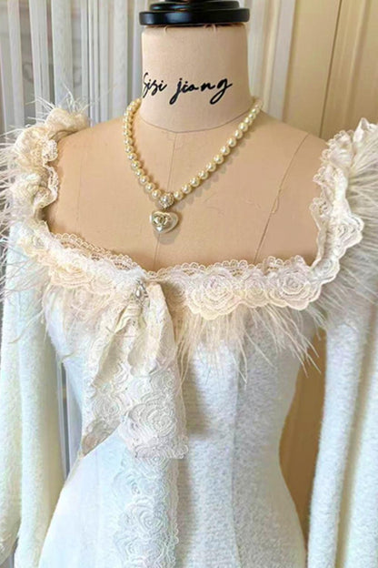 French Sweet Slim Lace Dress