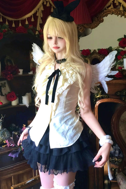 Gothic Ruffle Vest + Skirt