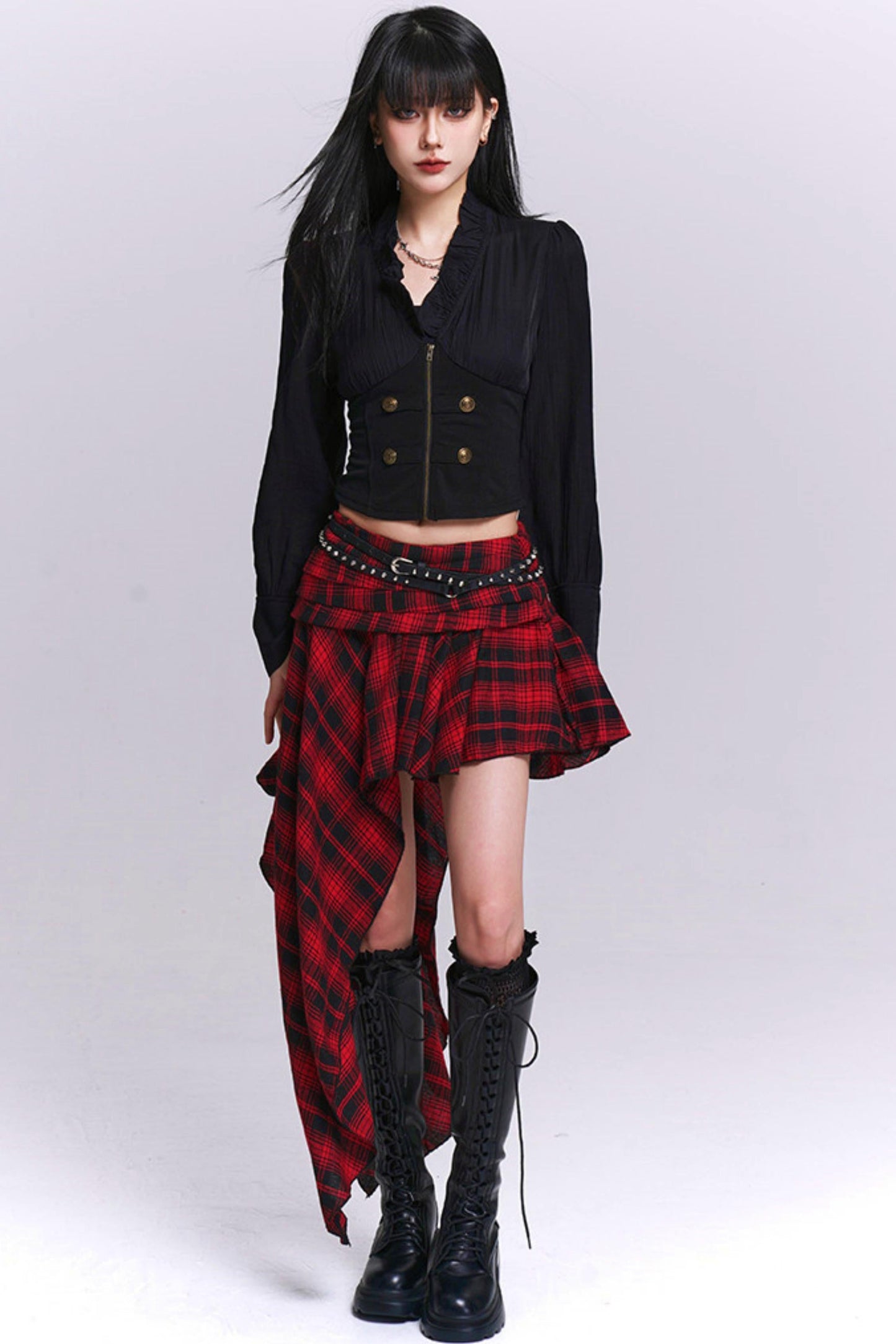 Black Ruffled Blouse