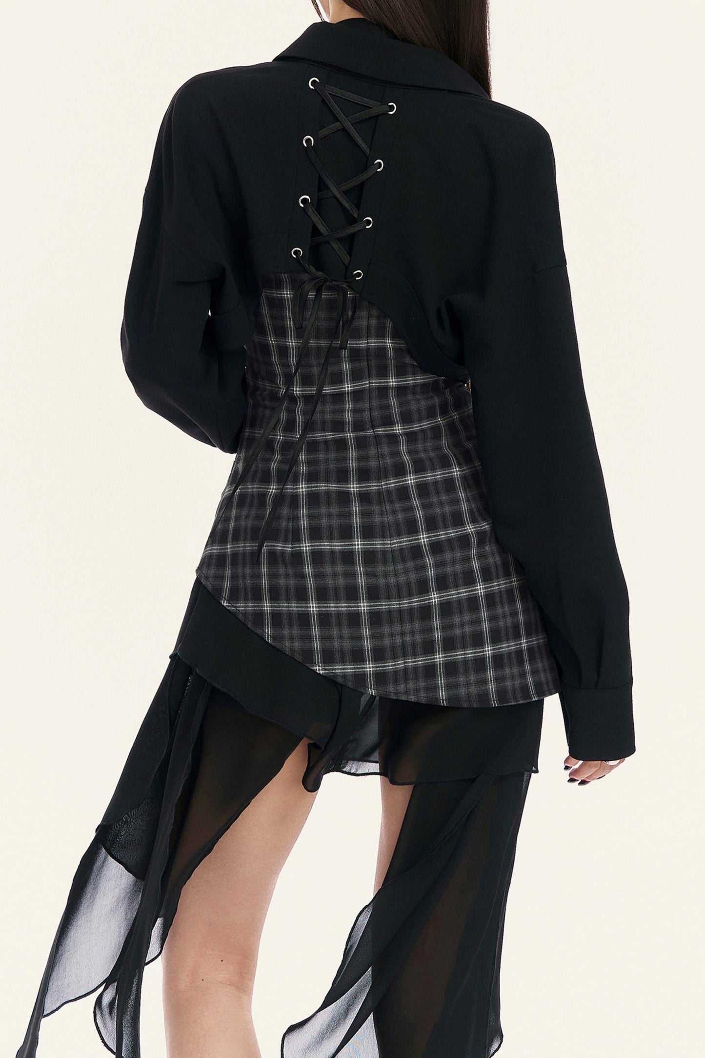 Bar Style Lace Up Blouse