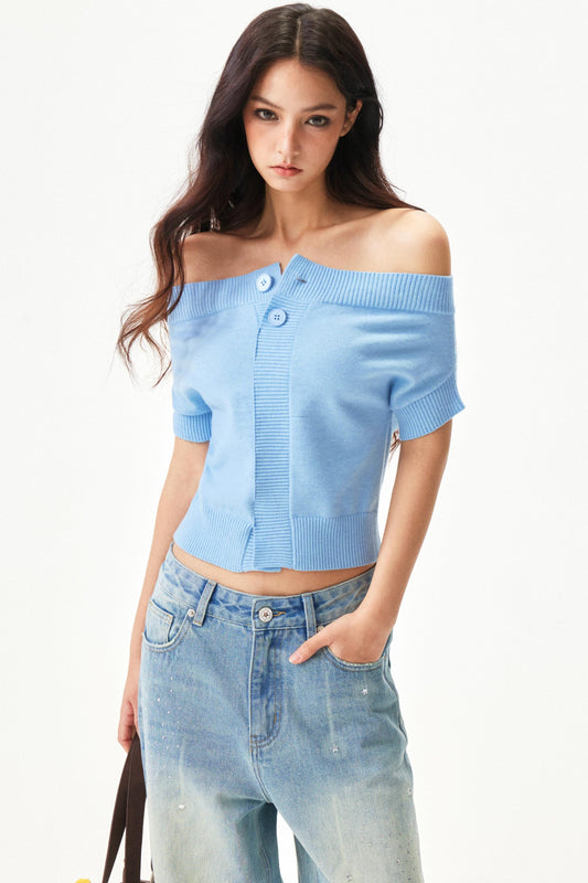 Y2k Blend Off Shoulder Top