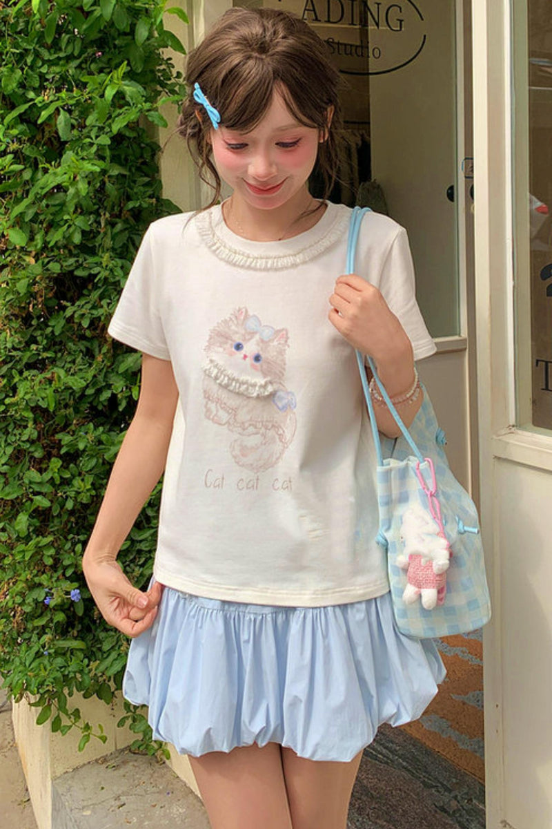 Cat Print Summer Top