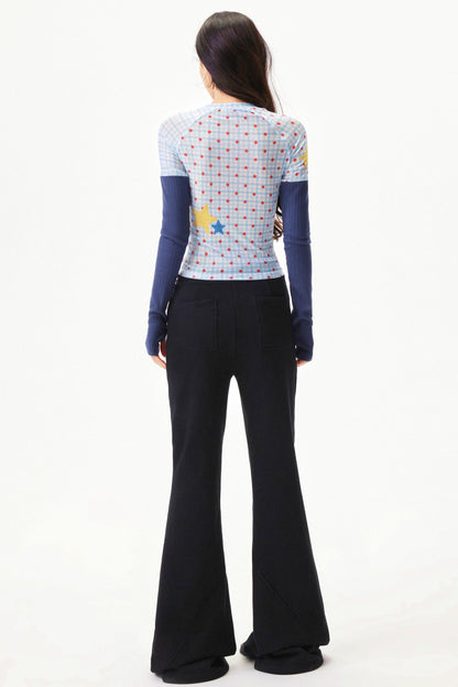 Graffiti Mesh Patchwork Top