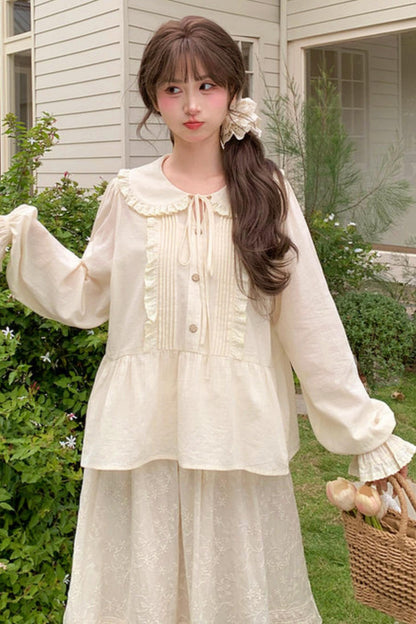 Pure Cotton Doll Collar Blouse