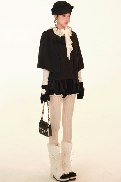 Lace Ruffle Coat + Top + Pants