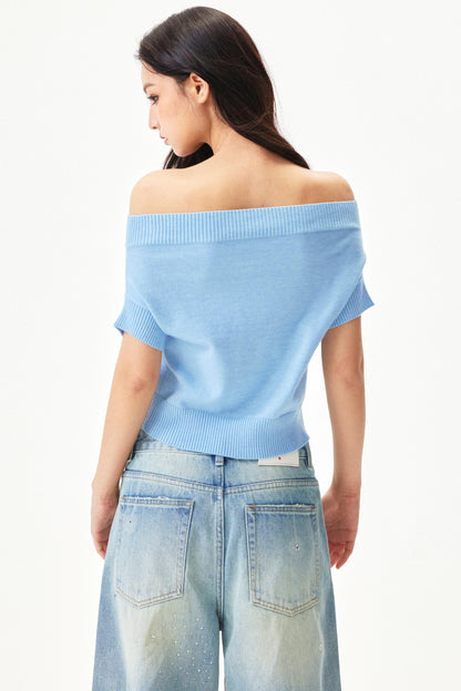 Y2k Blend Off Shoulder Top
