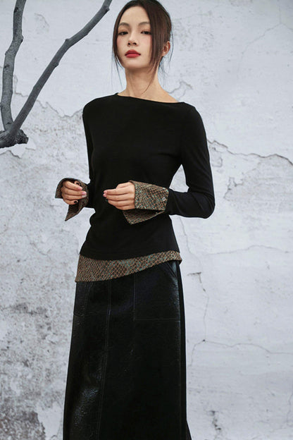 Fish Scale Jacquard Knitted Top