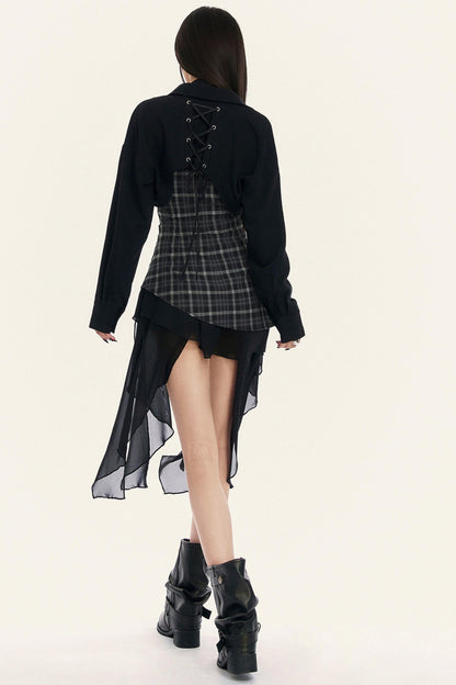 Bar Style Lace Up Blouse