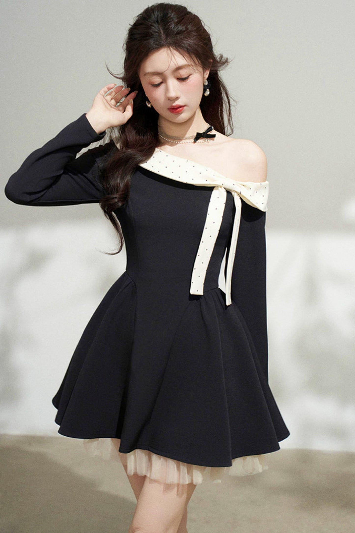 French Sweet Off Shoulder Dress