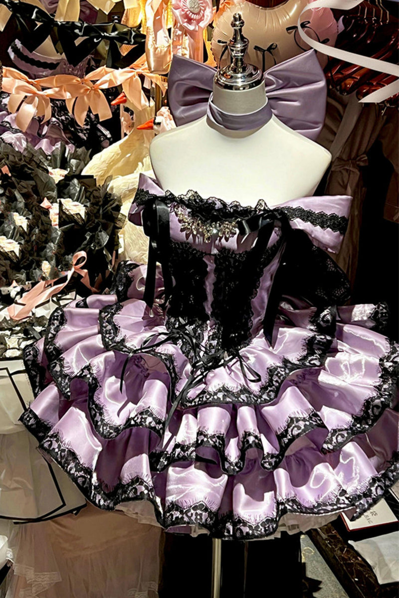 [pre-order] Romantic Purple Lace Dress + Accessories