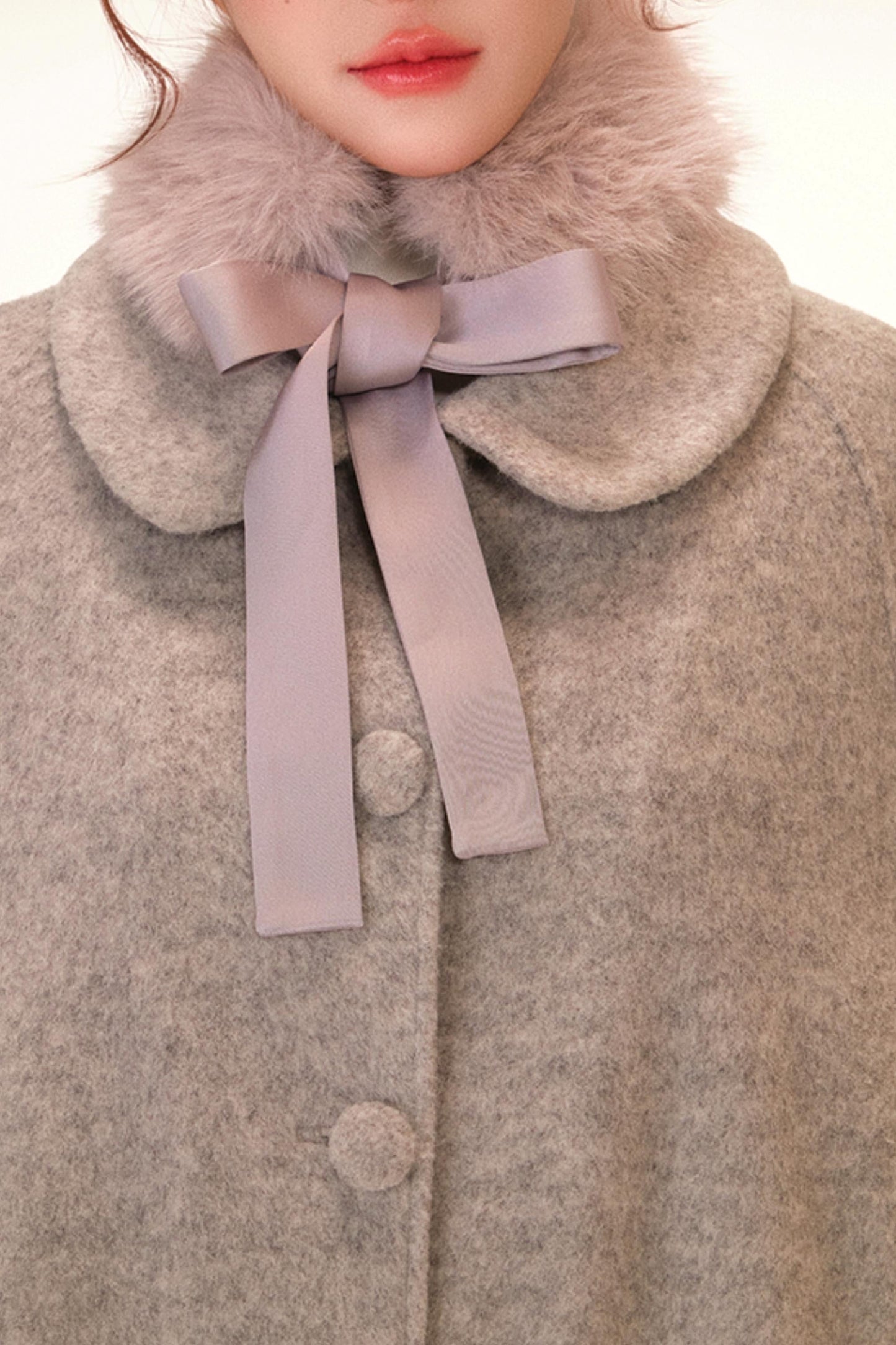 Lace Trim Cape Coat + Tops + Scarf