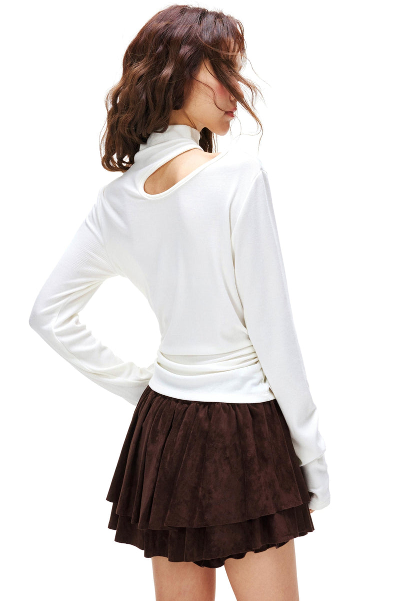 Cut Design Turtleneck Top